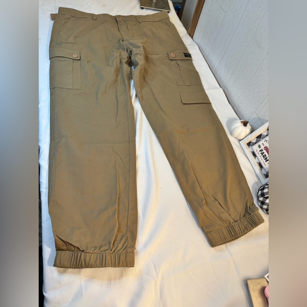 Men's cargo pants  side pockets loose harem streetwear casual trousers for men